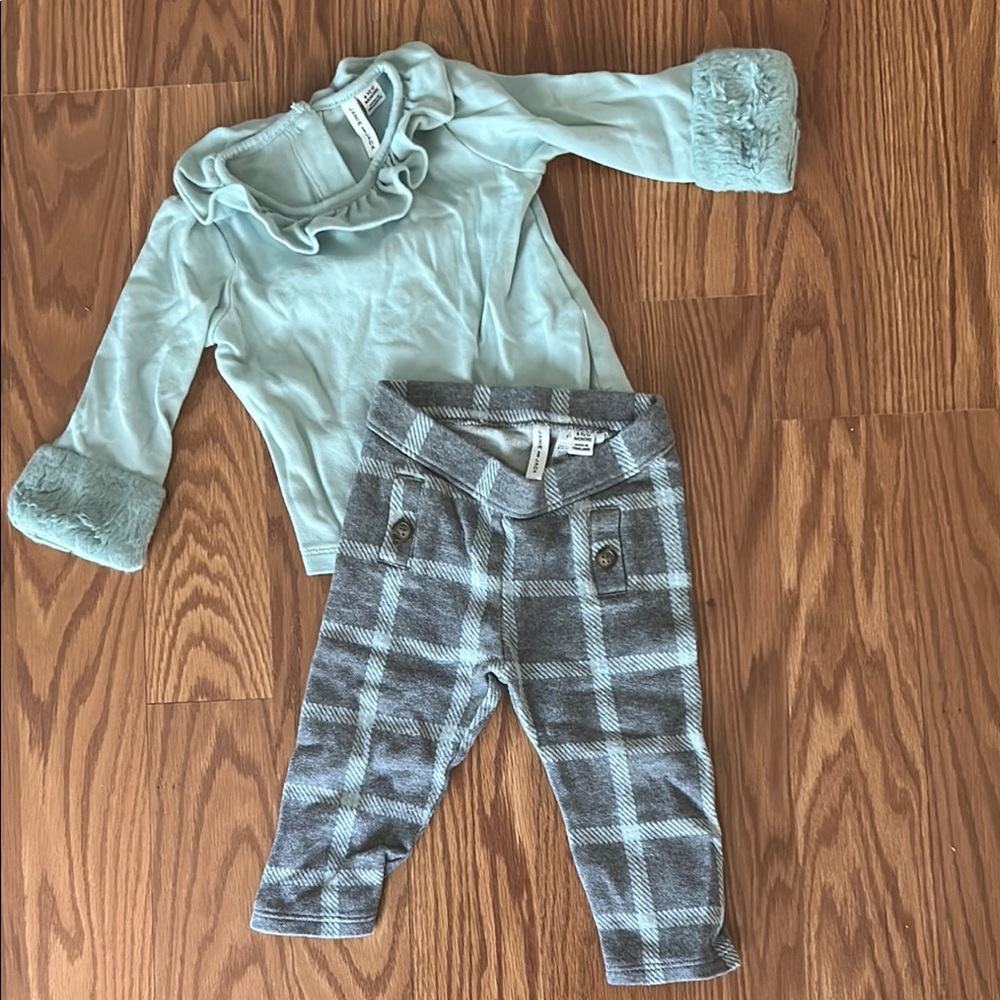 Janie and Jack Soft Green Ruffle Top